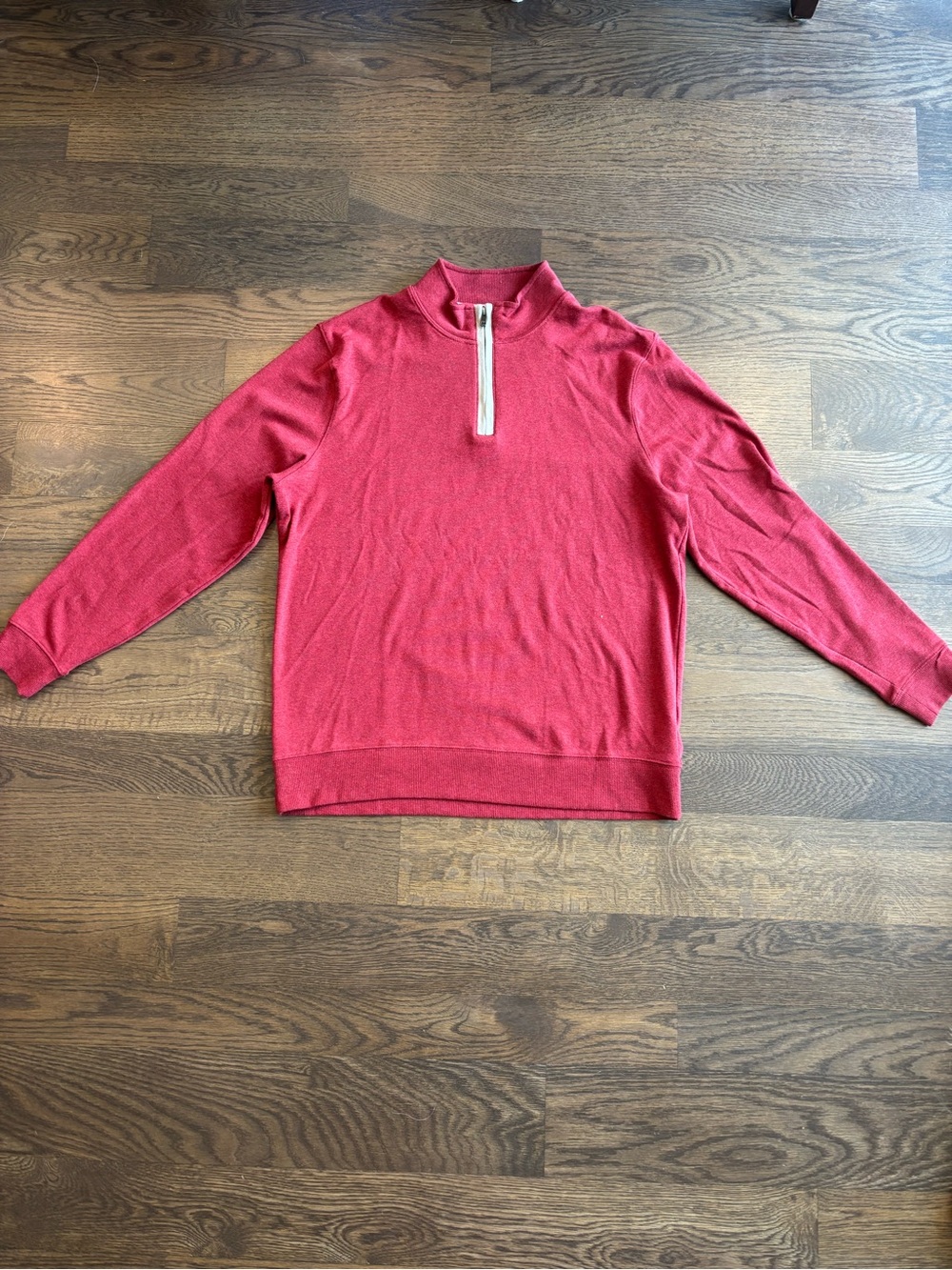 The Normal Brand Men's Raspberry Red Half-Zip Sweater